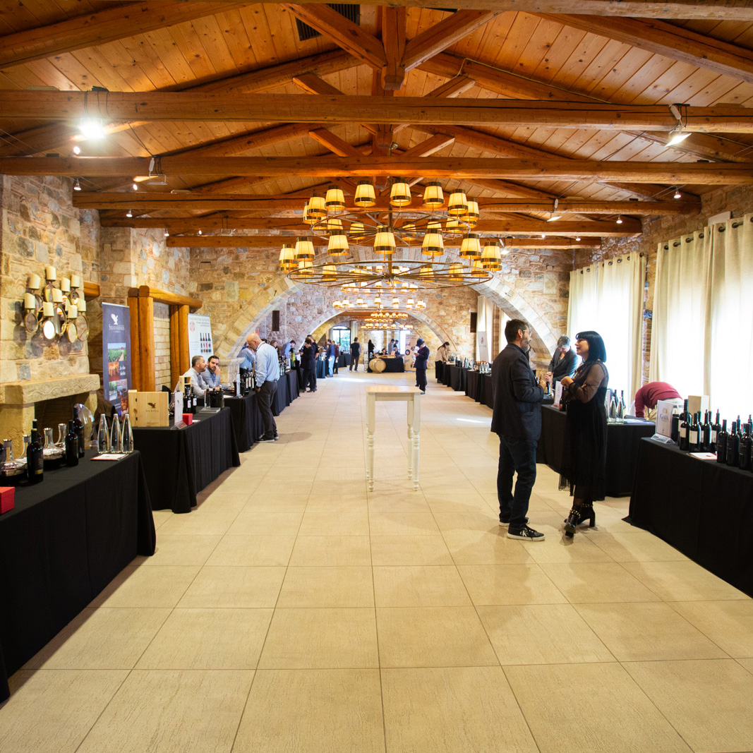 The main room with tables for product presentation