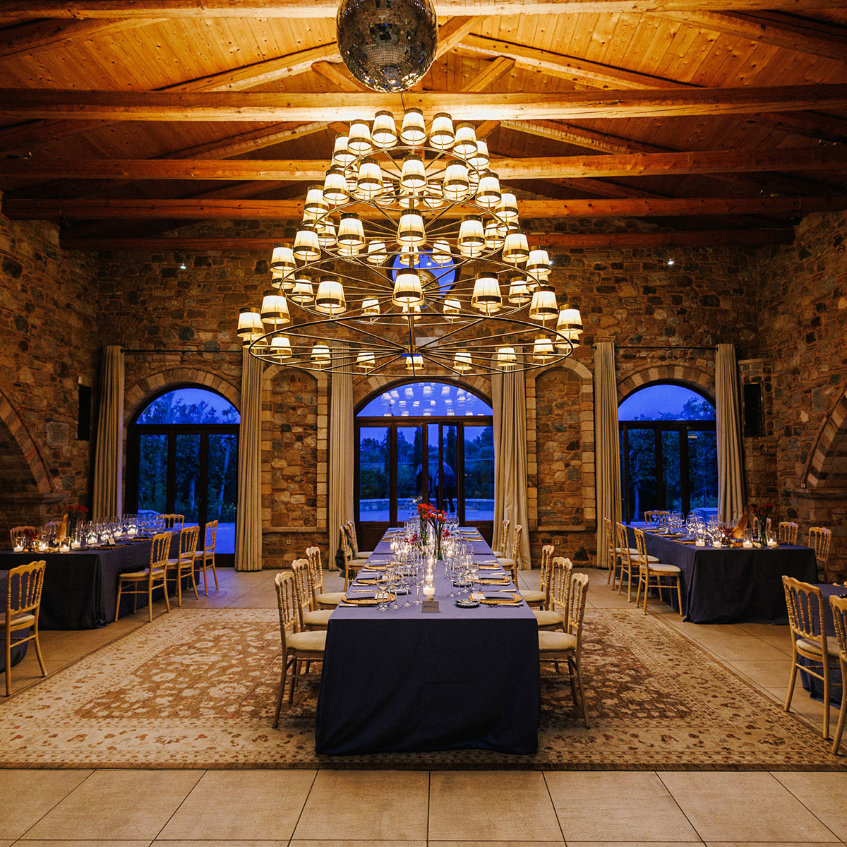 The dining room at Pyrgos Petreza