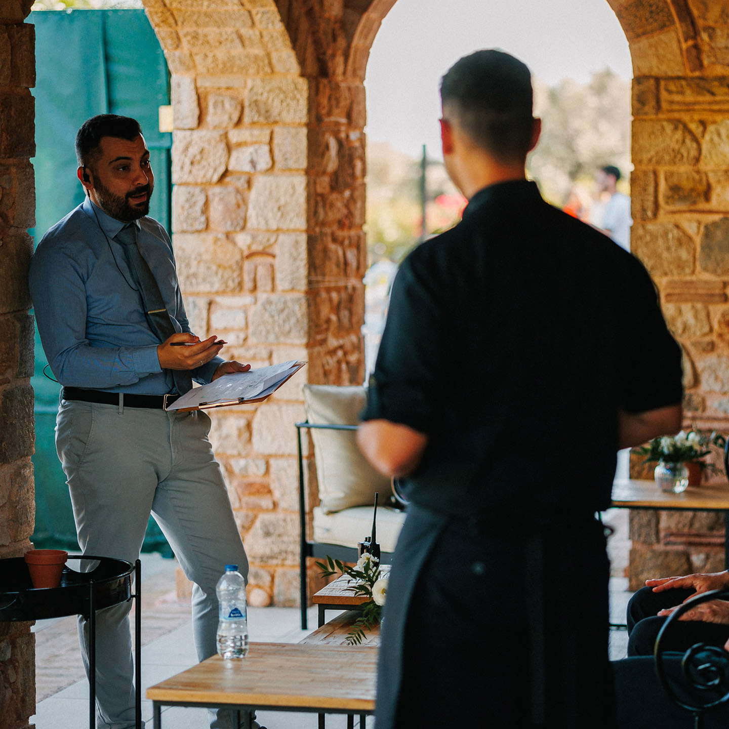 The whole team of Pyrgos Petreza arranges the details of the wedding